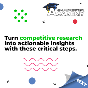 Turn competitive research into actionable insights